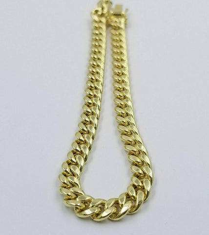 10k Yellow Gold Miami Cuban Bracelet Real 10kt Gold 6mm Link 7 inch Men Women
