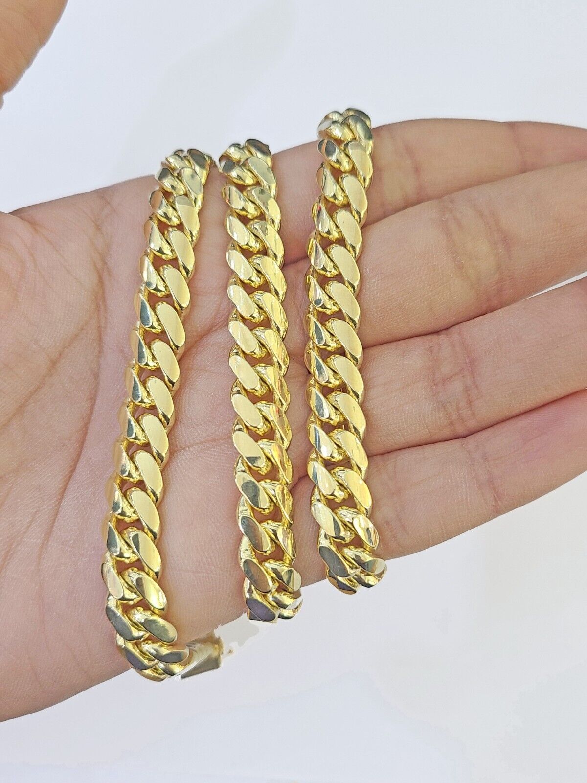 14k Gold 8mm Miami Cuban Link Chain 22" Necklace Solid Yellow Gold Link