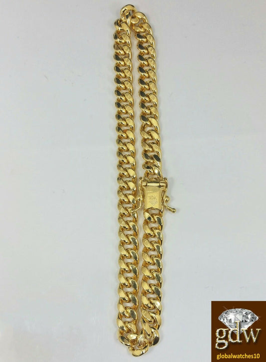 Real 10k Yellow Gold Miami Cuban Bracelet 6mm 8" Box Lock Unisex