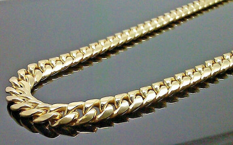 Real 10k Gold Cuban Link Chain Necklace 7mm 30" Inch Box clasp Mens