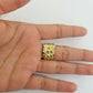 10k Real yellow Gold Nugget men Ring Sizable casual, squared gold ring 10kt