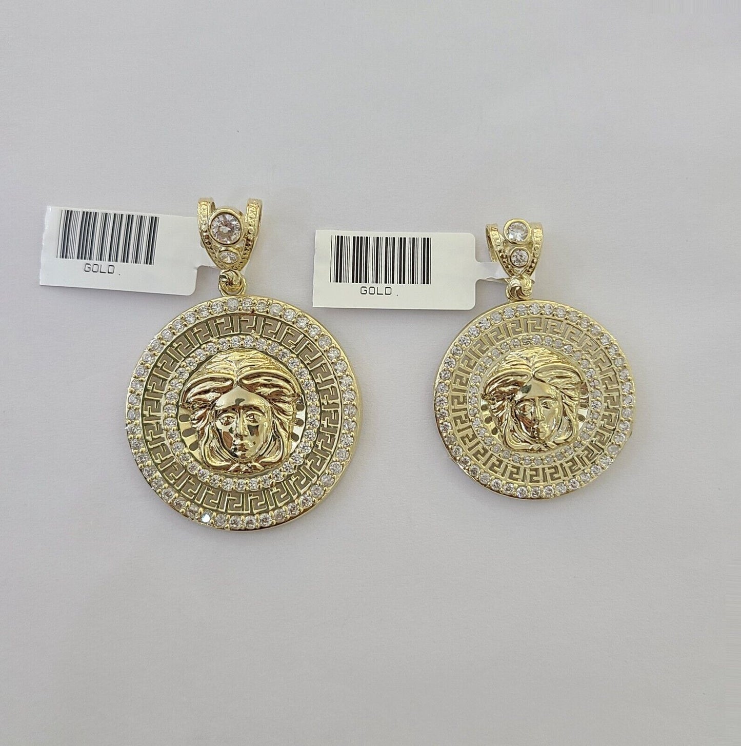 10k Yellow Gold Circular Pendant  head Charm 1-2" Inch Round 10kt Charm