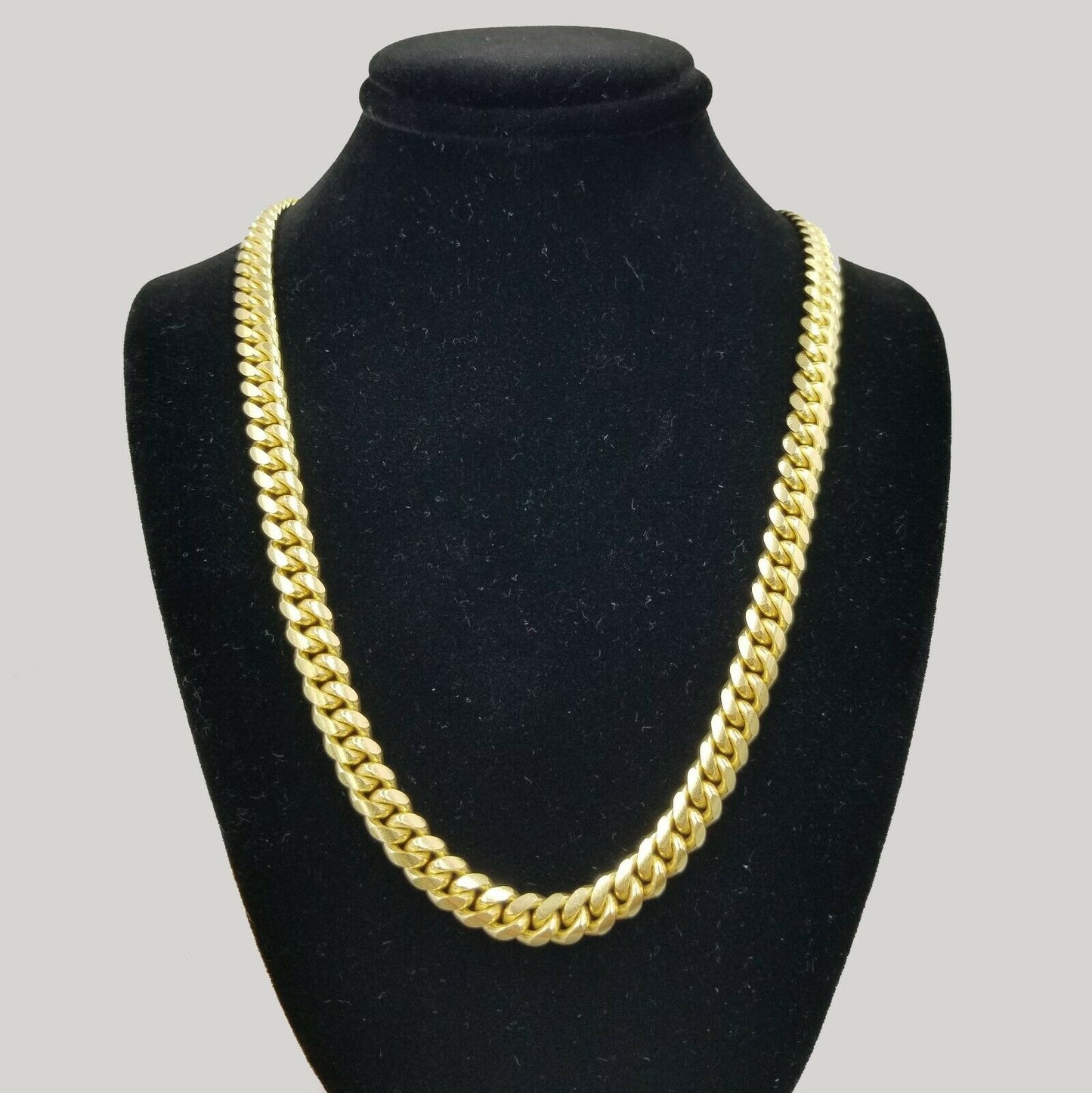 SOLID 10k Yellow Gold Miami Cuban Necklace Box Lock 6mm 7mm, 22" 24", HEAVY