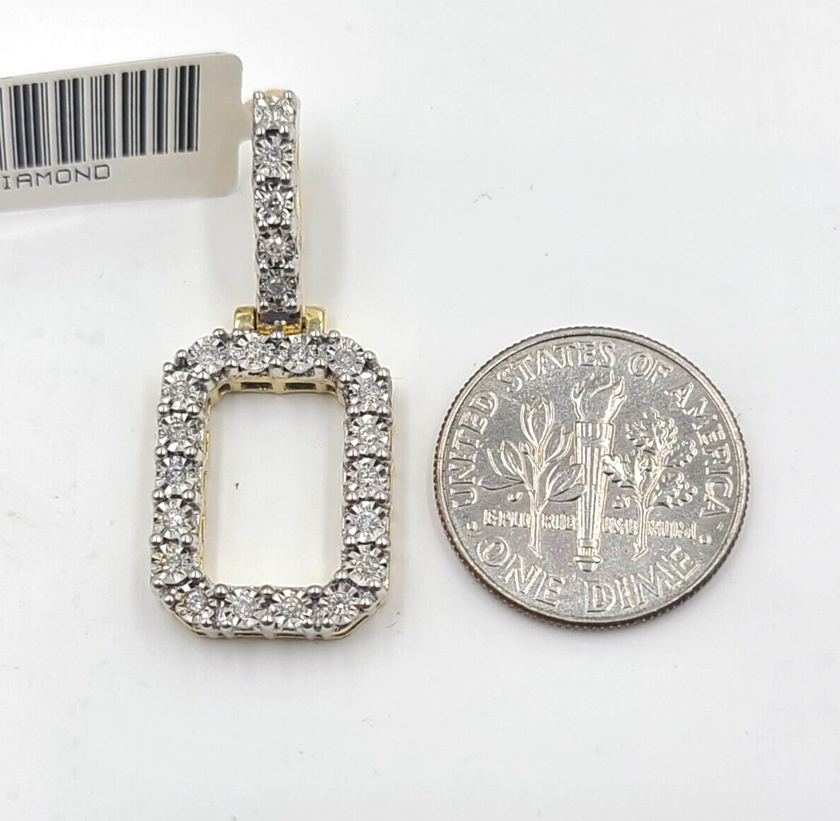 Real 10k Gold & Diamond Letter "O" Initial Alphabet Charm/Pendant 1.25".