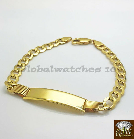 10k Gold Cuban Link ID Bracelet 8" Inch Engrave