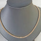 Real 10k Gold Rose Chain Tennis Necklace Diamond Cuts Shiny Men Women 20" 3mm