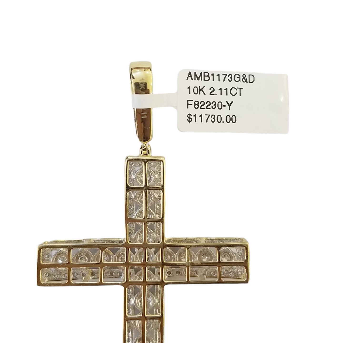 10K Yellow Gold Real Diamond Cross Pendent Religious Jesus Charm