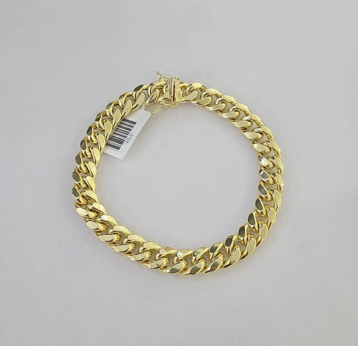 Real 14K Yellow Gold Miami Cuban Bracelet 8.5" Inch 10mm 14K Box Clasp Link