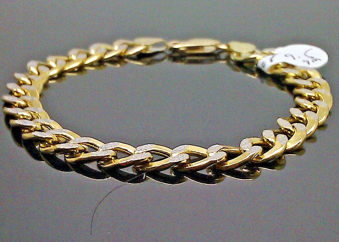 Real 10k Yellow Gold Cuban Curb Link Bracelet 9" Inch 8mm,Rope, Franco,Turkish N