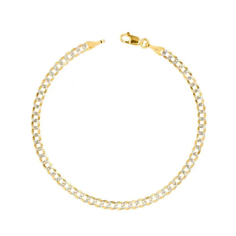 Real 10k Yellow Gold Anklet or Bracelet Ladies 10" cuban curb link Women 2.5mm