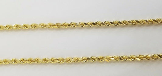 14k Yellow Gold Rope Chain necklace 4.5mm 24Inch diamond cut men women Real 14kt