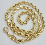 10K Yellow Gold 6mm Rope Chain 18" 20" 22" 24" 26" 28" 30"