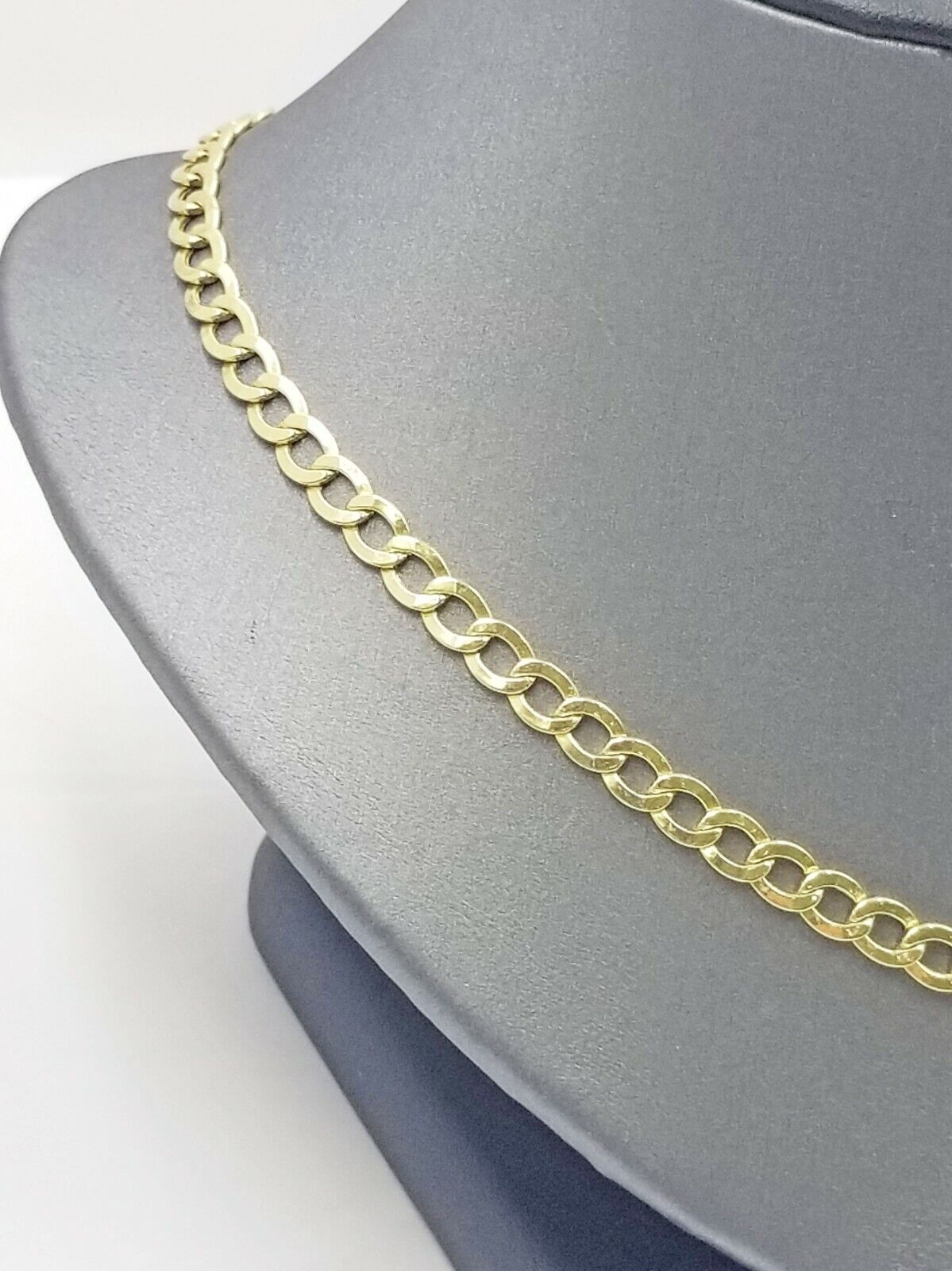 10K Yellow Gold FLAT Cuban Curb Link chain 5mm 18"-26"