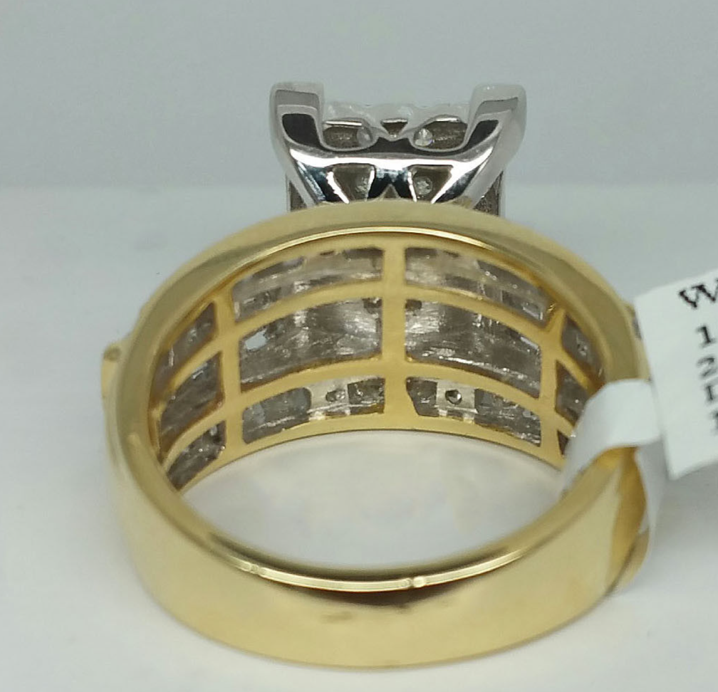 1CT Ladies Diamond Ring Real 10k Yellow Gold Diamond Cinderella Style GENUINE