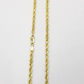 Real 18k Solid Yellow Gold Rope Chain 2mm Diamond Cut 16" Inches Lobster Lock