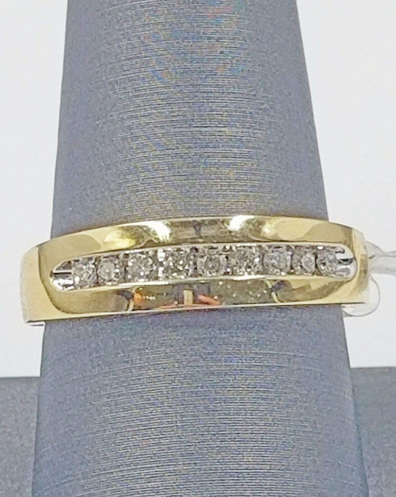 REAL 10k Men Yellow Gold Casual Ring Band 0.25 CT Real