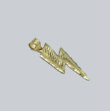 10K Yellow Gold Thunder Lightning Charm Pendant Diamond Cut Men Women REAL