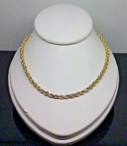 Real 10k Gold Chain Rope Necklace 2.5mm 20" 22" 24" 26" 28" 30" Inch Diamond Cut