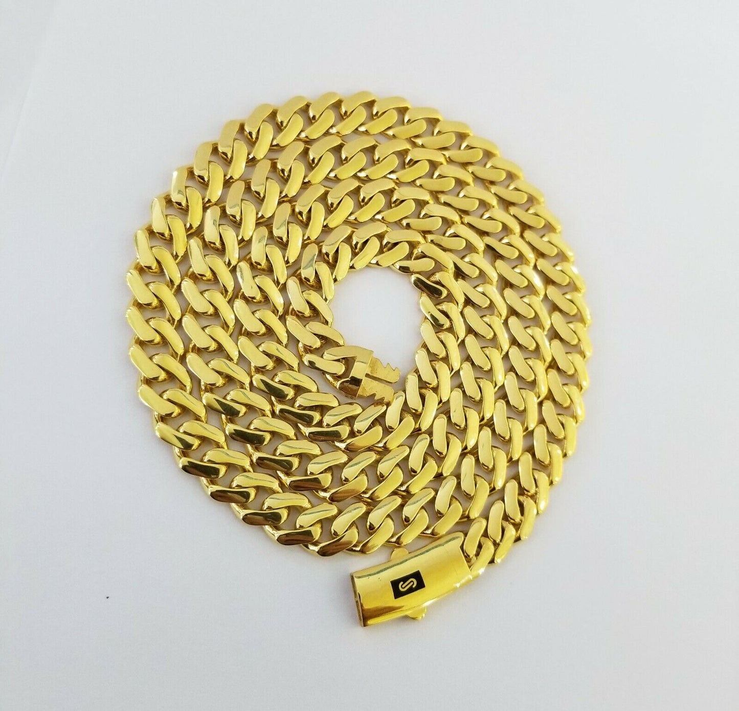 Real 10k Gold Royal Miami Cuban Monaco Link Chain 8mm 24" yellow gold necklace