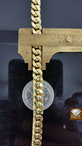 Men 14K Yellow Gold Bracelet Miami Cuban  8" Inch 8mm Real 14k Gold Pura Oro