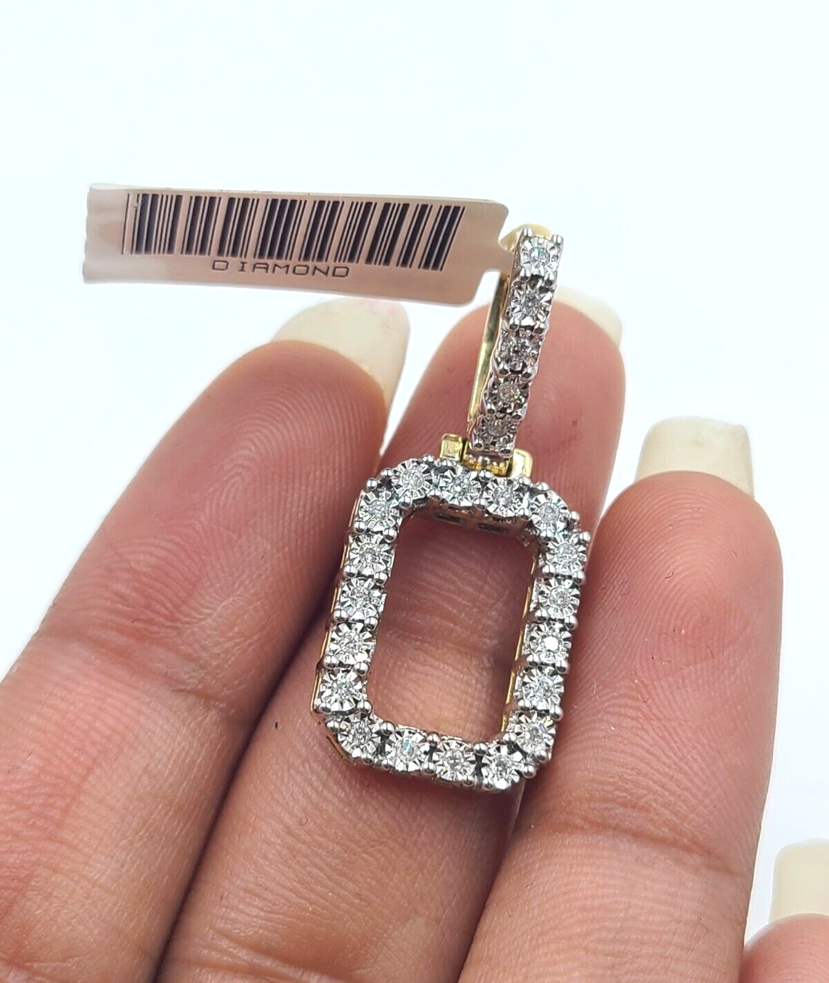 Real 10k Gold & Diamond Letter "O" Initial Alphabet Charm/Pendant 1.25".