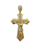 10K Yellow Gold Jesus Cross Charm Pendant Religion Real 10kt