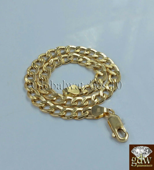 REAL 14k Men Gold Cuban Link Bracelet 8 inch Strong Link 7.5mm