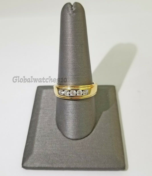 14k Gold 1/2CT Diamond Wedding/ Engagement Ring Band REAL 14 kt Yellow Gold Mens