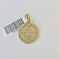 10k Gold Mayan Calendar Pendant Rope Chain 3mm 26'' Necklace Set Real Yellow