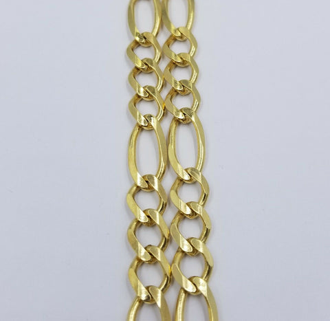 8mm 22" SOLID 10k Gold Figaro Link Chain Necklace 100% Authentic 10kt Gold