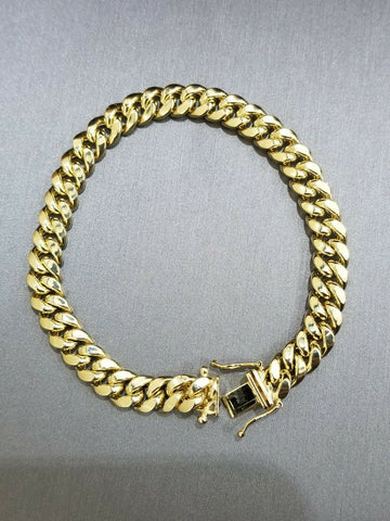Real 10k Gold Miami Cuban Chain Bracelet SET Necklace 24"  & 7.5-9" Br Authentic