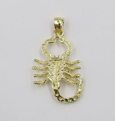 10k Gold Zodiac Scorpio Charm Pendant 2.5mm Rope Chain 18 20 22 24 26 28 Inches