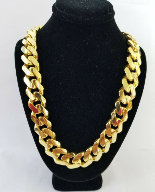 10k Real Gold Men Royal Monaco Link Chain 24inch 15mm ,yellow 10kt gold necklace