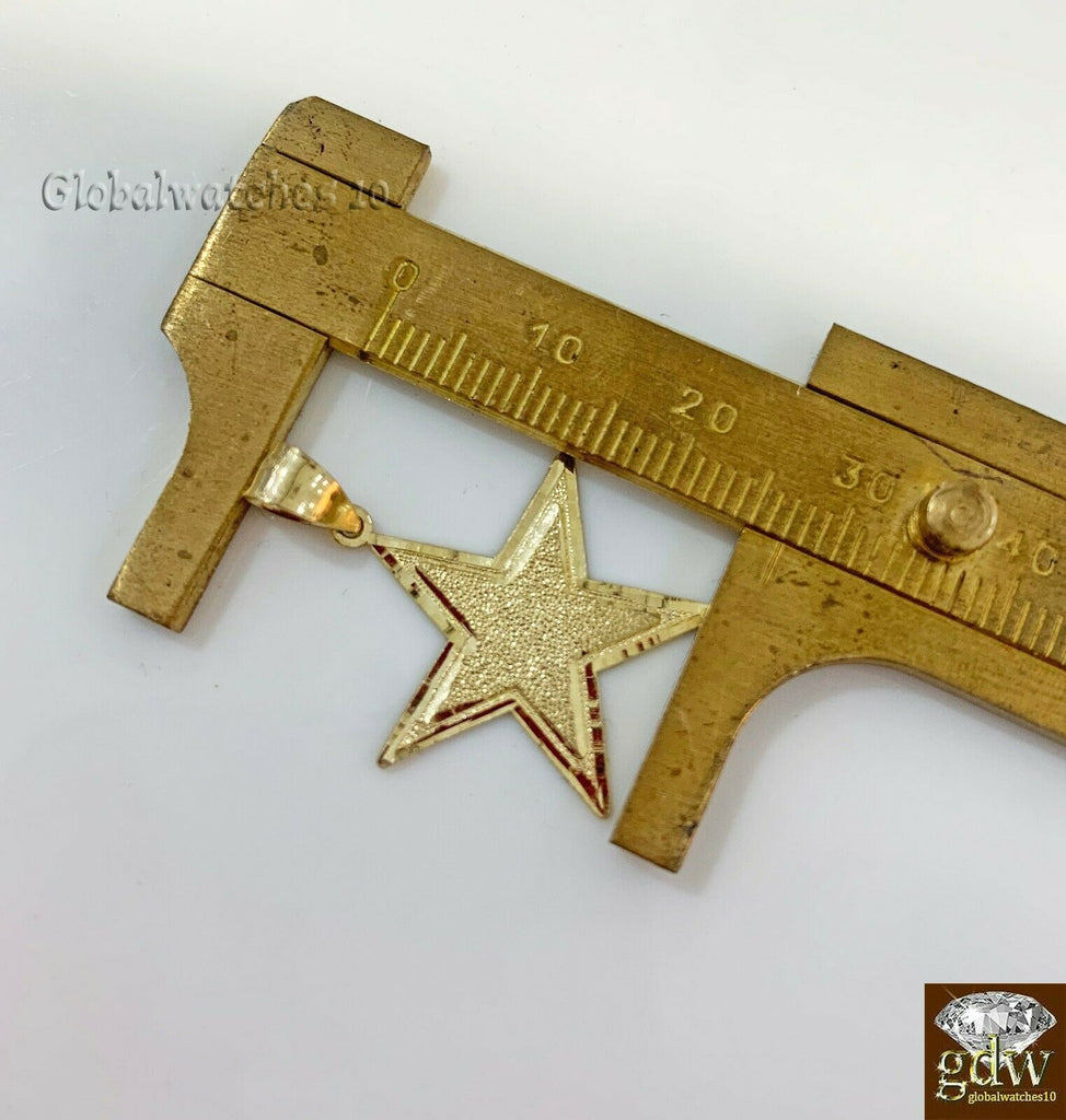 10k Gold Solid Star Sign Charm Pendant Diamond Cut Luck Real 1okt For Chain SALE