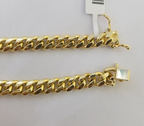 Real 10k Gold Bracelet 8mm Miami Cuban Link 8" Box Lock 10kt Yellow Gold