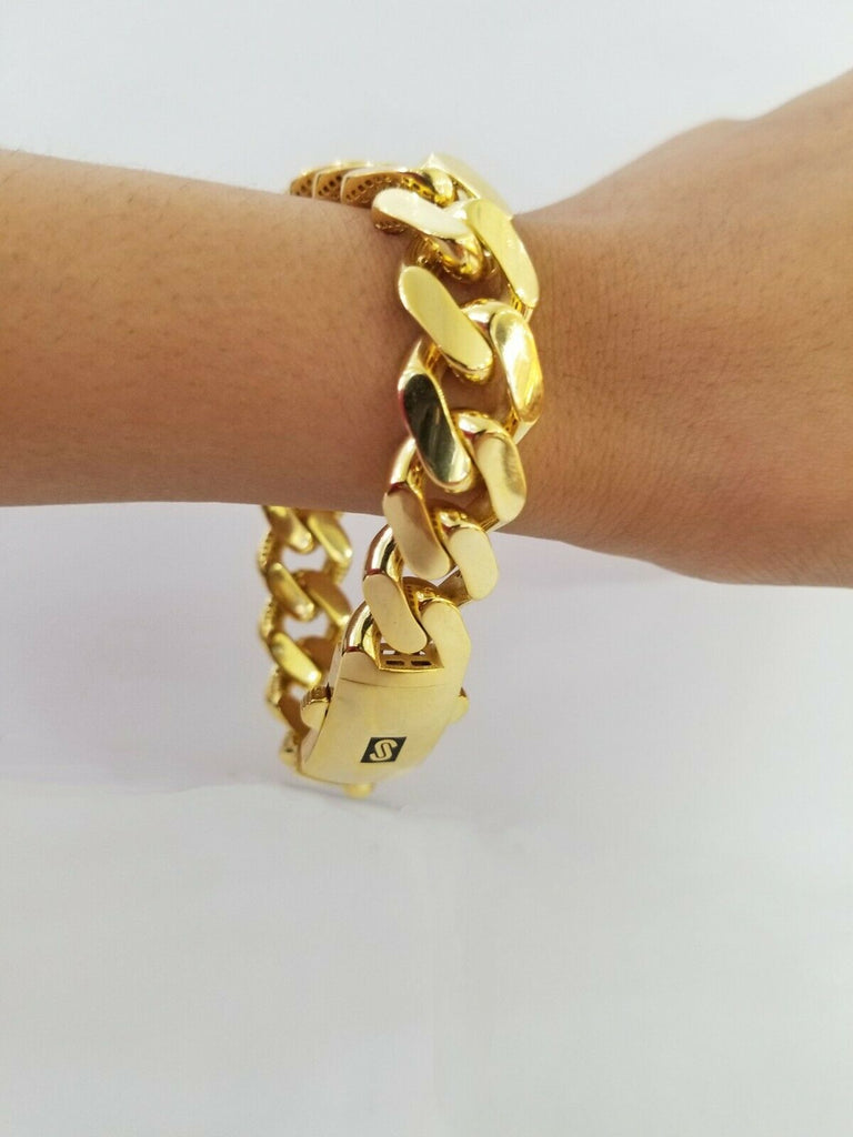 Miami Cuban Link Bracelet Half Kilo 14K Yellow Gold Natural Diamonds  Certified