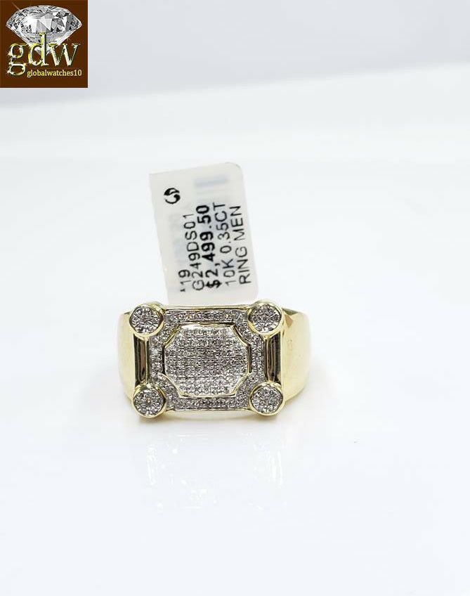 REAL 10k Gold Diamonds mens Ring Caual Or Pinky Wear 1/3CT Diamond Band SIZE 11