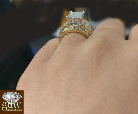 2 CT Diamond 10K Gold Ladies Ring Wedding Anniversary Princess cut Diamond Women