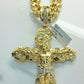 Real 10k Yellow Gold Rope Chain 22" 7mm Real 10k Jesus Cross Charm pendant