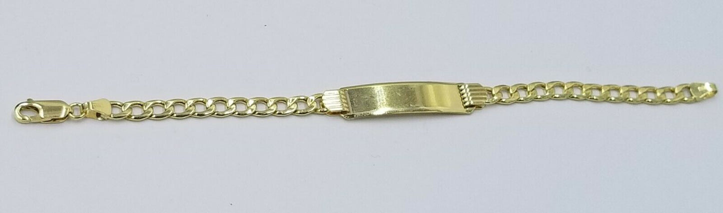 10k Gold Baby ID Bracelet 6" Inch Cuban Curb Link Rope Real