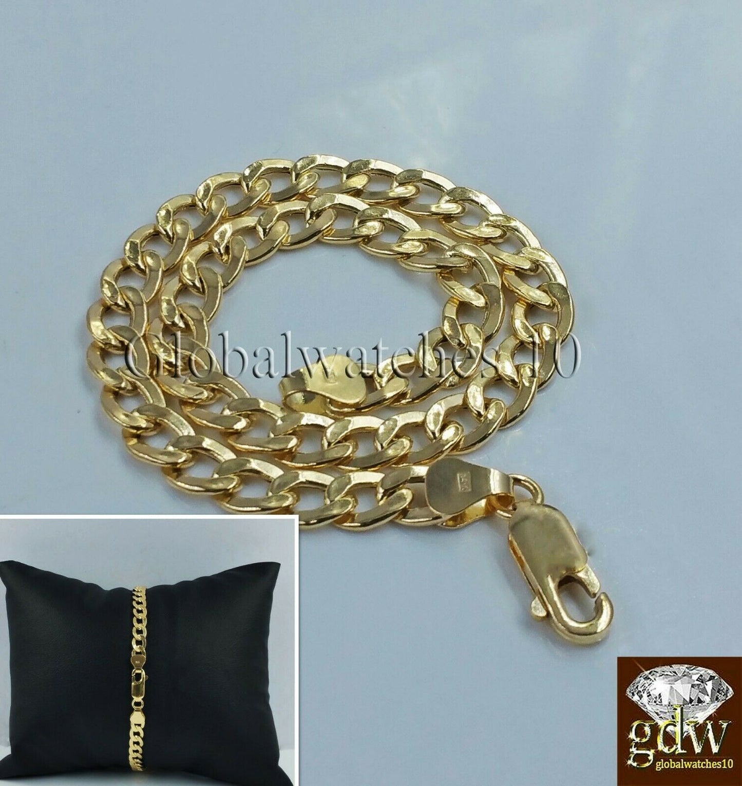 REAL 14k Men Gold Cuban Link Bracelet 8 inch Strong Link 7.5mm