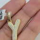 10k Real Yellow Gold Genuine Diamond Initial A-Z Alphabet Charm Pendent
