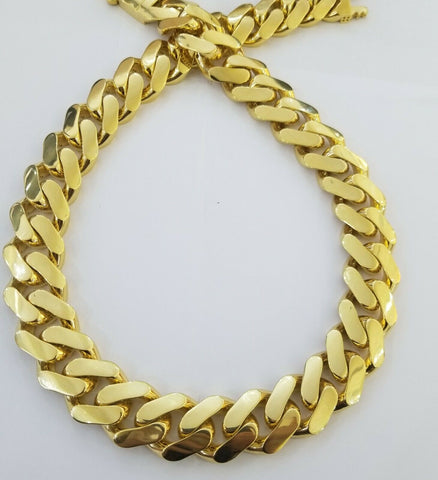 10k Gold Royal Miami Cuban Monaco Link Chain 24inch, 23mm yellow gold necklace