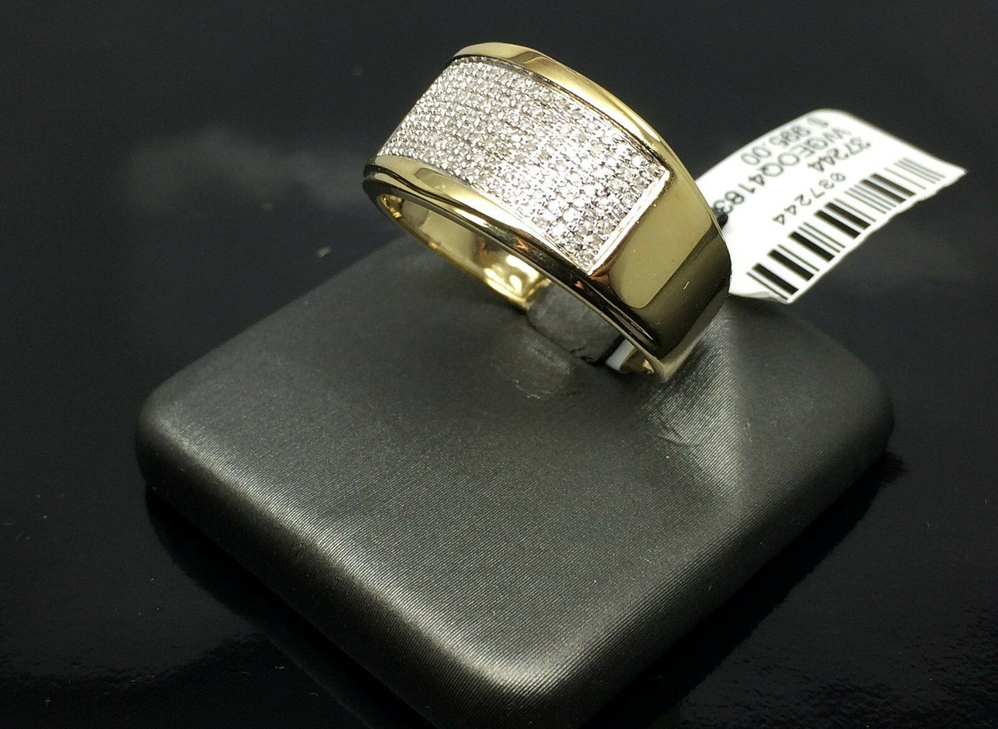 Mens 10K Yellow Gold Men Band Ring Wedding Engagement  Size 10 Genuine 1/4CT Dim