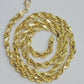Real 10k Yellow Gold Rope Chain 22" 7mm Real 10k Jesus Cross Charm pendant