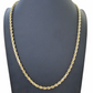 10k Real Gold Chain Solid Rope Necklace 7mm 20 Inch On Sale Free Shipping