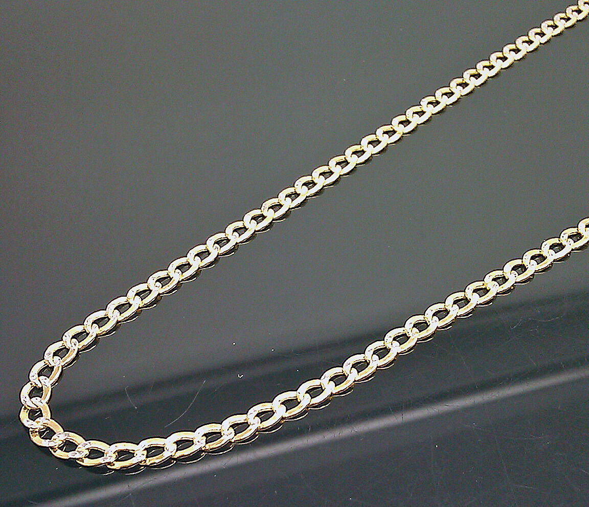 Real 10k Yellow Gold Link Chain With Diamond Cuts 4mm 24 Inches Men's Ladies N