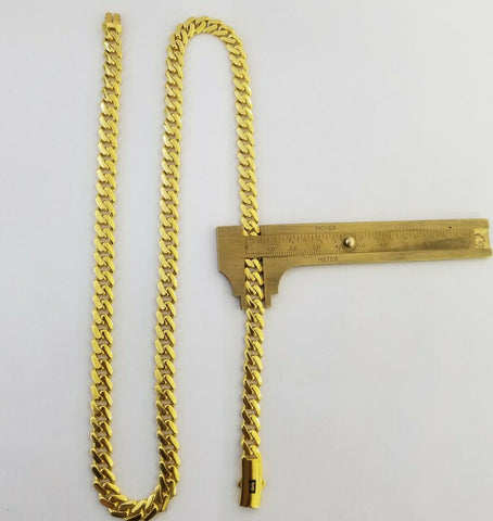 Real 10k Gold Royal Miami Cuban Monaco Link Chain 8mm 22" yellow gold necklace