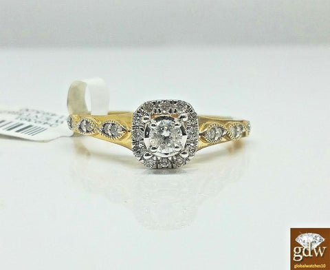 Real 14k Yellow Gold With Real 1/3 CT Diamonds,Wedding/Anniversary Ladies Ring N