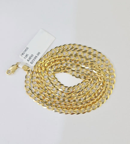 10k Gold Cuban Curb Link chain 3mm 20 Inch Real Yellow Gold Real Genuine